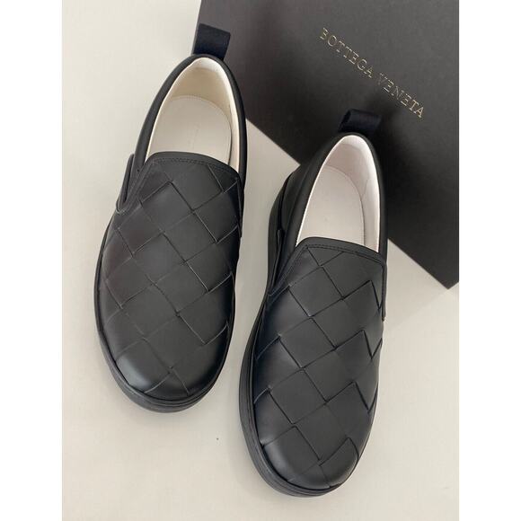Bottega Veneta Intrecciato Calf Leather Black Shoes 7 US 578303 Italy NIB $760 main image 8